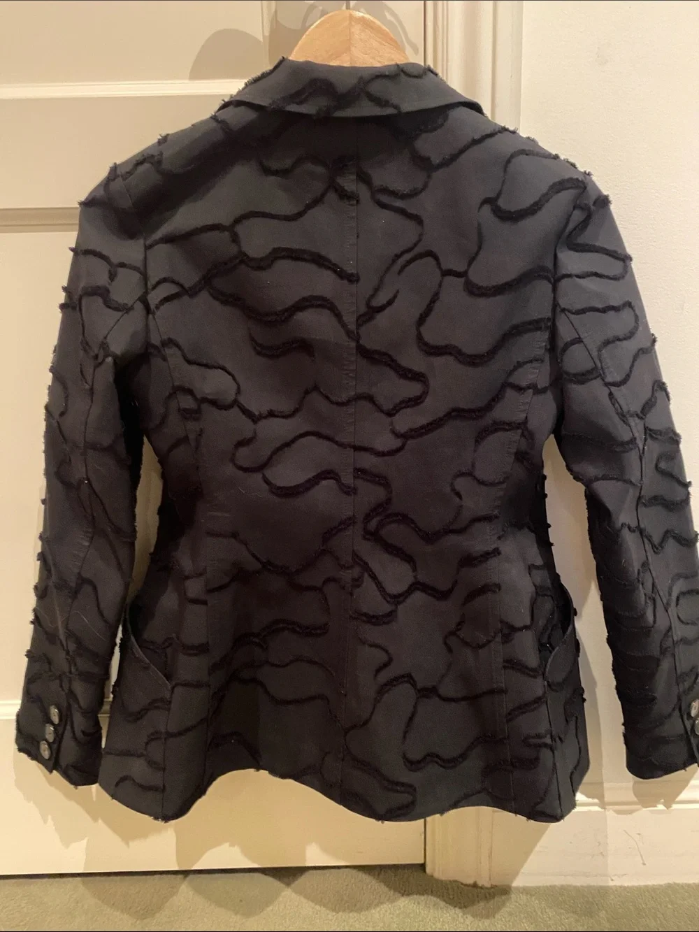 Dior Black Textured Wave Double-Breasted Jacket